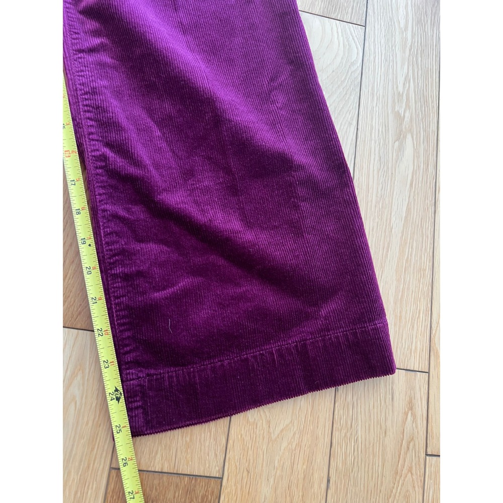 NEW Anthropologie Maeve The Colette Cropped Wide Leg Corduroy Pants Magenta 26 - Picture 6 of 9